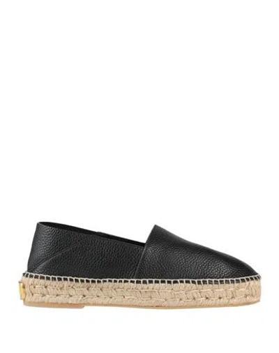 Valentino Garavani Man Espadrilles Black Size 8 Soft Leather