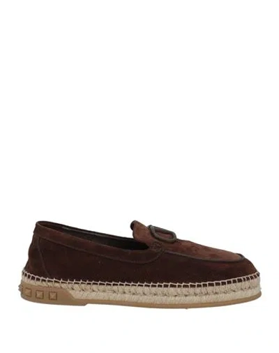 VALENTINO GARAVANI VALENTINO GARAVANI MAN ESPADRILLES DARK BROWN SIZE 9 LEATHER