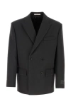 Valentino Garavani Double-breasted Wool Blazer In Gray