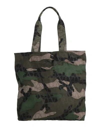 Valentino Garavani Man Handbag Military Green Size - Textile Fibers