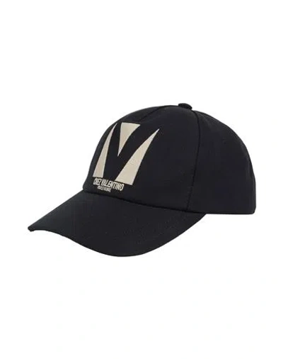 Valentino Garavani Cotton Baseball Cap With Embroidery And Curved Brim In Black