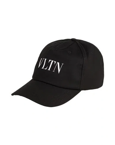 Valentino Garavani Man Hat Black Size 7 ¼ Cotton, Elastane, Zamak