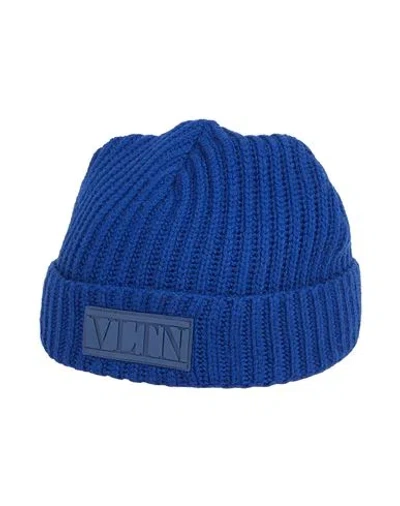 Valentino Garavani Man Hat Light Blue Size Onesize Virgin Wool