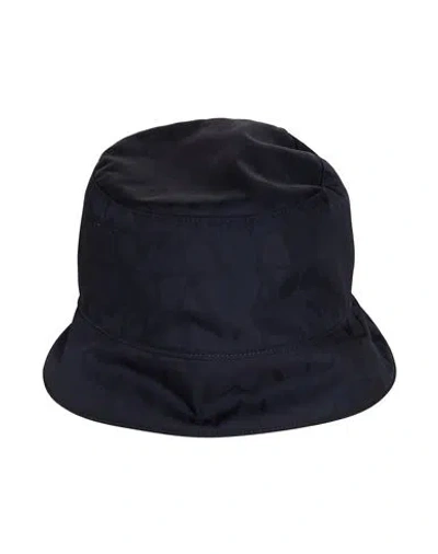 Valentino Garavani Man Hat Midnight Blue Size 7 ¼ Polyester, Polyamide, Metal In Black