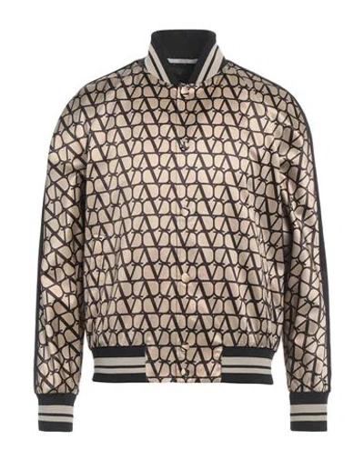 Valentino Garavani Man Jacket Beige Size 42 Viscose, Cotton, Polyester, Polyamide