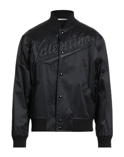 VALENTINO VALENTINO GARAVANI MAN JACKET BLACK SIZE 42 COTTON, POLYAMIDE, ELASTANE