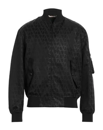 Valentino Garavani Man Jacket Black Size 42 Polyamide, Polyester, Elastane