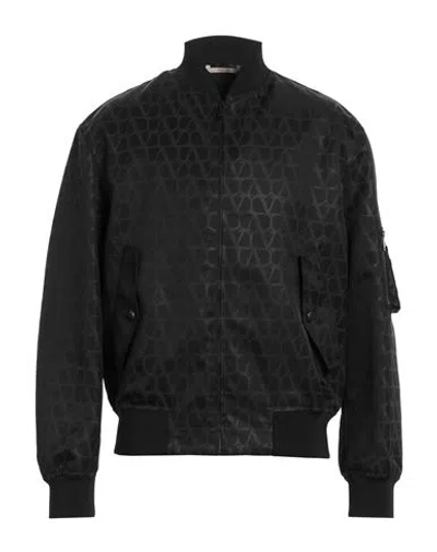 VALENTINO VALENTINO GARAVANI MAN JACKET BLACK SIZE 42 POLYAMIDE, POLYESTER, ELASTANE