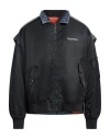 Valentino Denim Back Bomber In Blue