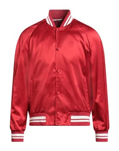 Valentino Garavani Man Jacket Red Size 40 Viscose, Cotton, Polyester, Polyamide, Elastane