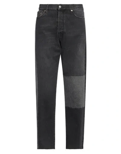 Valentino Garavani Man Jeans Black Size 34 Cotton, Cow Leather