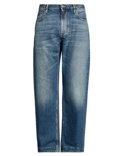 Valentino Garavani Man Jeans Blue Size 34 Cotton, Calfskin