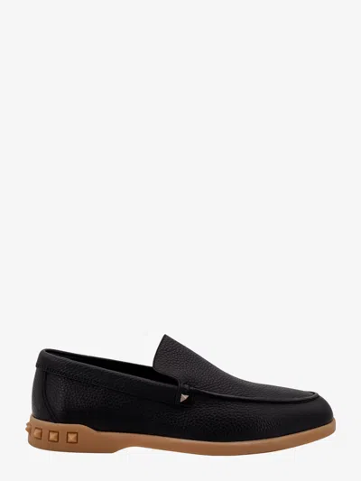 VALENTINO GARAVANI VALENTINO GARAVANI MAN LEISURE FLOWS MAN BLACK LOAFERS