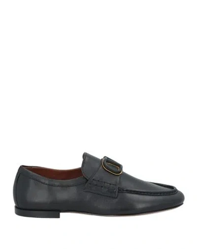 Valentino Garavani Man Loafers Black Size 6 Leather