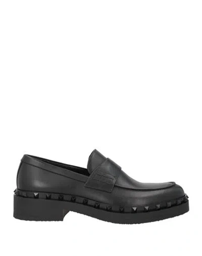 Valentino Garavani Man Loafers Black Size 9 Leather