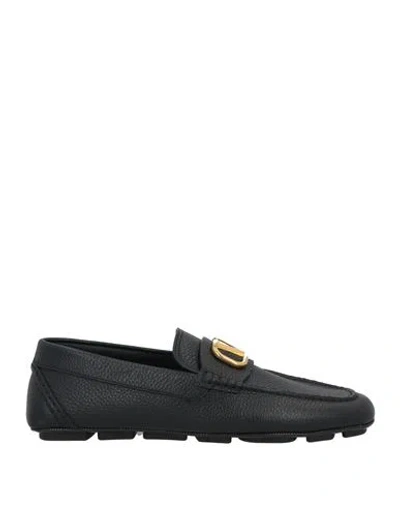 Valentino Garavani Man Loafers Black Size 9 Leather