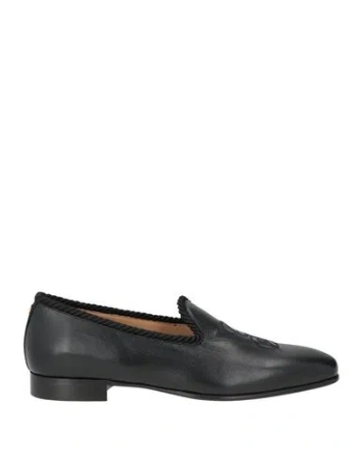 Valentino Garavani Man Loafers Black Size 9 Leather In Multi