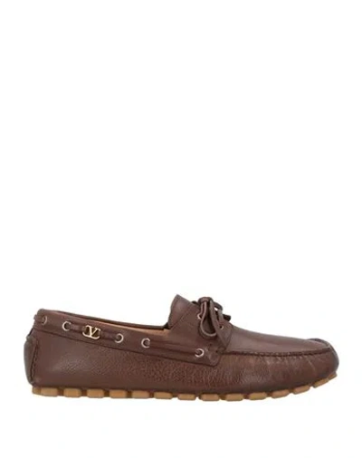 Valentino Garavani Man Loafers Chocolate Brown Size 11 Leather