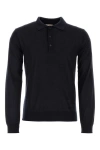Valentino Midnight Blue Cashmere Blend Polo Shirt In Blue