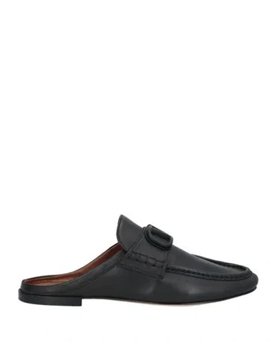VALENTINO GARAVANI VALENTINO GARAVANI MAN MULES & CLOGS BLACK SIZE 11 LEATHER