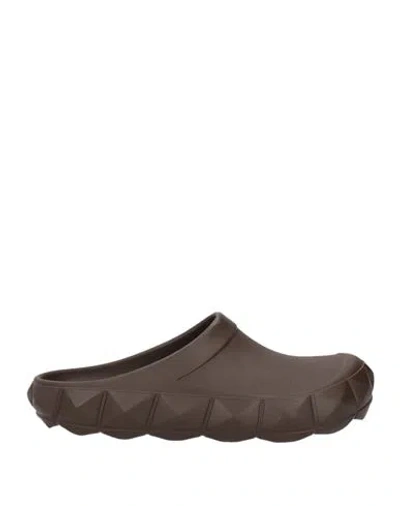 Valentino Garavani Roman Stud Turtle Clogs In Brown