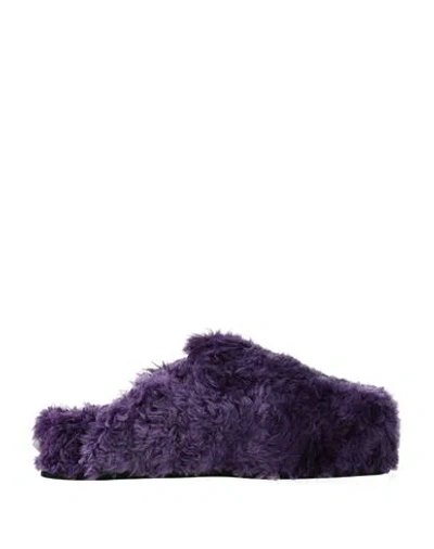 Valentino Garavani Man Mules & Clogs Purple Size 11 Textile Fibers