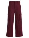 Valentino Garavani Man Pants Burgundy Size 32 Cotton, Elastane In Red