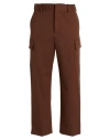 Valentino Garavani Man Pants Chocolate Brown Size 30 Virgin Wool, Elastane In Gold