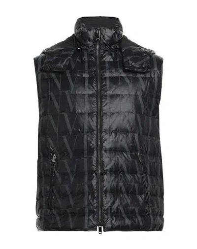 Valentino Man Down Jacket Black Size 38 Polyamide