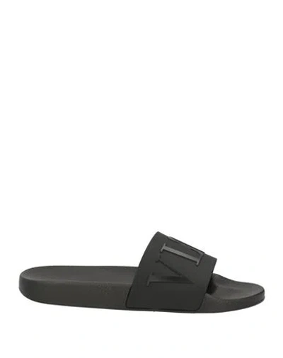 VALENTINO GARAVANI VALENTINO GARAVANI MAN SANDALS BLACK SIZE 12 TEXTILE FIBERS