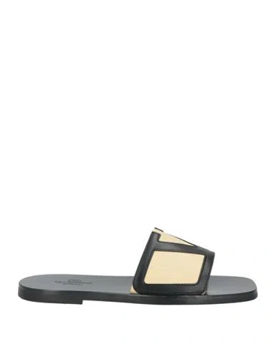 VALENTINO GARAVANI VALENTINO GARAVANI MAN SANDALS BLACK SIZE 9 LEATHER