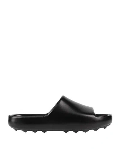 Valentino Garavani Man Sandals Black Size 9 Soft Leather