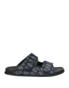 Valentino Denim Vlogo Toile Iconographe Slides In Blue