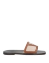 Valentino Man Multicolor Sandals & Slides In Brown
