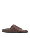 Valentino Garavani Man Sandals Cocoa Size 9 Soft Leather In Brown