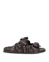 Valentino Garavani Man Sandals Dark Brown Size 9 Leather In Brown