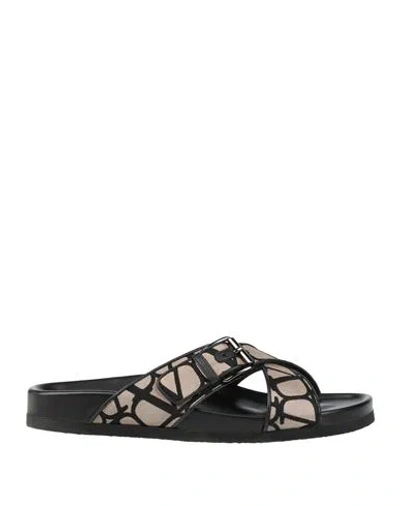 Valentino Garavani Man Sandals Sand Size 9 Textile Fibers