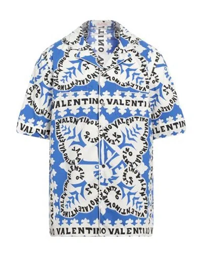 Valentino Garavani Man Shirt Azure Size 40 Cotton In Blue
