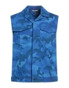 Valentino Camouflage-print Gilet In Blue