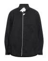 Valentino Garavani Man Shirt Black Size 42 Polyester, Elastomultiester, Cotton In Black