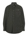 Valentino Snap-up Overshirt In Stretch Nylon In Green