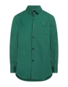 Valentino Garavani Man Shirt Emerald Green Size 44 Cotton, Elastane In Green