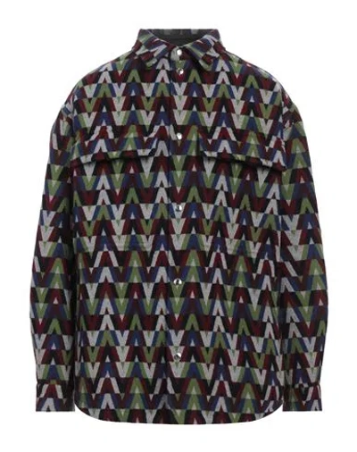 Valentino Garavani Man Shirt Green Size 42 Wool, Polyester, Polyamide, Cotton