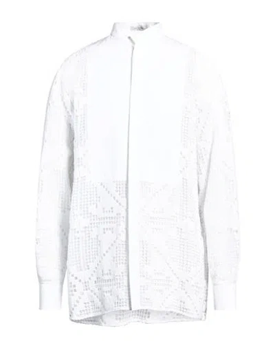 Valentino Garavani Man Shirt White Size 16 Cotton, Polyester