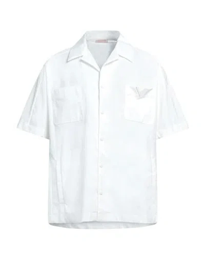 Valentino Garavani Man Shirt White Size 44 Polyester, Elastomultiester