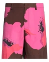 Valentino Print Cotton Shorts In Pink