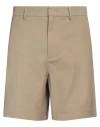 Valentino Knee-length Cotton Twill Shorts In Beige