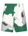 Valentino Garavani Printed Cotton Bermuda Shorts In Green