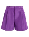 Valentino Garavani Man Shorts & Bermuda Shorts Purple Size 34 Silk