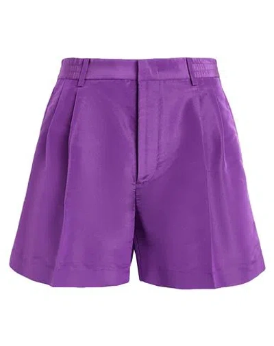 Valentino Garavani Man Shorts & Bermuda Shorts Purple Size 34 Silk